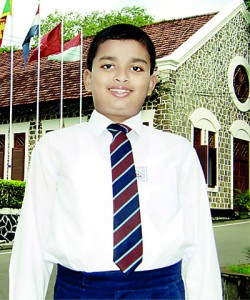 Master Kisara Kodithuwakku who obtained 1st rank in the island at the 2012 Grade 5 scholarship examination.