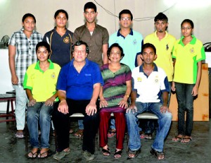 Sri Lanka carrom players with the Mathiaszs.