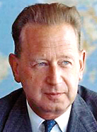 Dag Hammarskjld (Sweden), 1953 – 1961:  Hammarskjld was a Swedish diplomat, economist, and author. The second Secretary-General of the United Nations, he served from April 1953 until his death in a plane crash in September 1961, while on a peace mission in the Congo.  He is the only person to have been awarded a posthumous Nobel Peace Prize.
