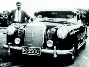 One of his much loved cars, the Mercedes Benz bearing his signature registration number ‘3500’