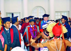 Academic procession entering the auditorium