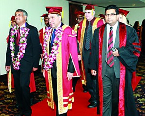 The Academic procession followed by the Chief guest, University of Wales representatives and IIHE officials