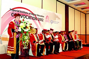 The graduation ceremony is declared open by Dr Azdhar Karami - Representative of the University of Wales
