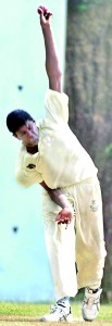 DSS speedster Binura Fernando in action. - Pics by Ranjith Perera