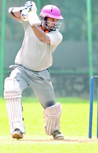 Sampath Bank’s Thilina Kandamby who scored a belligerent 77 in action.