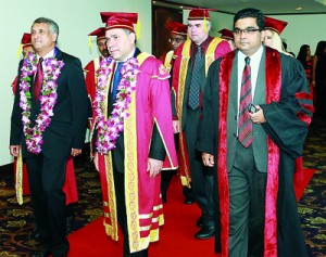 The Academic procession followed by the Chief guest, University of Wales representatives and IIHE officials