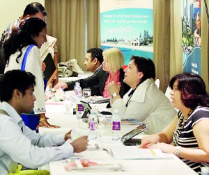 Christina Brockman (R) & Shivali Mehendale (L) with students