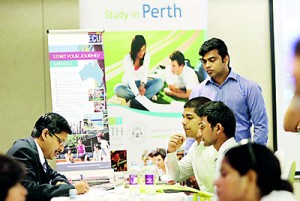 Krishna Prasad of Edith Cowan University talking to students