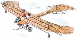 A sketch by Herge of the Etrich- Rumpler Taube with its feathery look