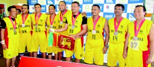 Senior Team - From Left :T H Amath, Brawin Fernando, Denver Diasz, T M Amath, Chaminda De Alwis, Anshal Amabawatte, Lucian Sooriyabandara, Basil Silva, Roshan Samidon