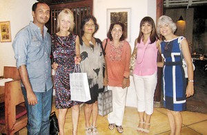Anoma Wijewardene (third from left) with her group of students