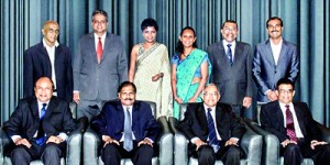 Standing from left- Neel De Silva (CEO-SRL), Shaheen Cader (MD -Nielsen), Ms Himalee Madurasinghe (CEO-LMRB), Ms Roshani Fernando (COO -Quantum), Ravi Bamunusinghe (MD-RCB) and Kiran H.N (Country Manager -TNS). Seated from left - Tissa De Alwis (Board Director of LMRB), Prof. Uditha Liyanage (Director of Postgraduate Institute of Management -PIM), Eardley Perera (Director/Consultant) and Nihal De Silva (Senior Consultant).