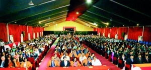 Large gathering of guests, parents, family members and invitees of those who received awards.