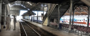 The ususally bustling Colombo Fort Railway Station was like a ghost town. Pix by Mangala Weerasekera