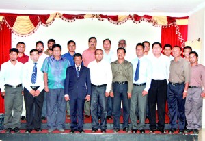 First row left to right: Eng. Chamila Sampath, Eng. N. P. Jayathilake, Eng. S. N. B. M.  Padmasiri (Chairman), Eng. Tilak De Silva (President), Eng. T. M. S. S. D. Tennakoon (Secretary), Eng. R. M. Munasinghe, Eng. T. M. S. P. Tennakoon, Eng. SisilKarunananda, .DammikaChandrathilake, , Eng. AmilaLakmal, Second row left to right: Eng. Shaminda Sumanasekara, Eng. A. P. Rubasinghe, Eng. Chanaka Samudralal, Eng. NalinPerera, Eng. Henry Dissanayake, Eng. ManojPriyanga, Eng. Kamal De Silva, Eng. Thushra Dissanayake, Eng. K. A. G. S. Sisiwath, Eng Eng. Amila Amunugama