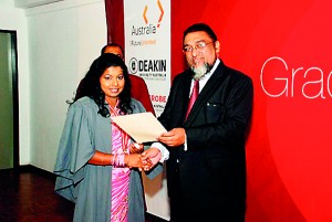 Vidyajyothi Prof. Rezvi Sheriff, Senior Professor of Medicine, University of Colombo, Consultant Physician and Nephrologists awarded the Most Outstanding student 2012 Award to Preethi Kumari