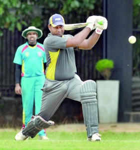 BRC batsman Hashan Gunatilleke in action against the Chilaw Marians yesterday. - Pic by Amila Gamage