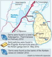 Land near Kantale tank to be auctioned for gem mining