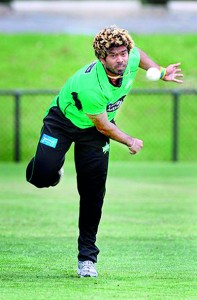 Hard to pick: Lasith Malinga shows his record-breaking style against the Perth Scorchers.