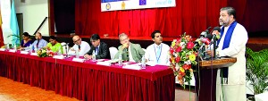 Photo from right to left: Chief Guest, Hon. Minister TissaKaraliyadda, Ministry of Child Development and Women’s Affairs  Mr. Samantha Rathnayake – Consultant Academic Affairs, SLF Mr. Mr. Willy vandenberghe, Head of Operations, EU Delegation to Sri Lanka Mr. Reza Hossaini, Country Representative, UNICEF  Prof. RanjithBandara, Chairman, SLF Ms. AaraniThavabalan, Assistant District Secretary, Mullaitivu Mr. P.H.J. Arunasiri, Director SLFI Ms. KanthiHettigoda, Coordinator, P&C U