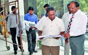 Inspection of City Campus Constructions by Hon. Minister Dullas Alahapperuma with CEO Dr. EA Weerasinghe