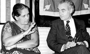 Christopher Van Hollen with late Sri Lankan Prime Minister Sirimavo Bandaranaike