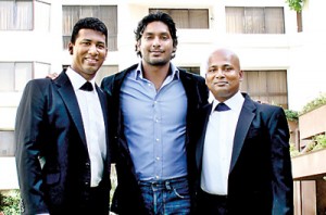 Ishan, Kumar and Rohan: Uniting  for a charitable cause.Pic by Indika Handuwala