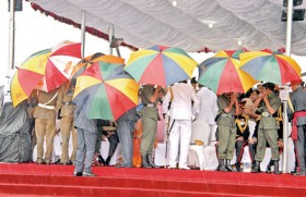 Amidst grey skies, President stresses on importance of celebrations in Trincomalee
