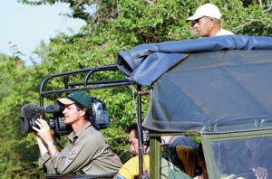 A film crew in the Yala National Park. Pic by Gehan de Silva Wijeyeratne