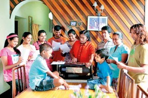 Music running in the family: Victor Ratnayake with his  children and grandchildren