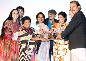 Nita and Yolanda with the Jury members Ms Bijoya Jena,  Ms Ila Arun, Marc Baschet, Prem Chopra, Andrew VIial, Prasoon Sinha and Arun Dutt.