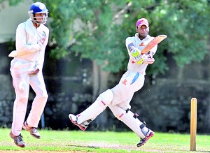 BRC batsman Malith Cooray in action.  Pic by Amila Gamage