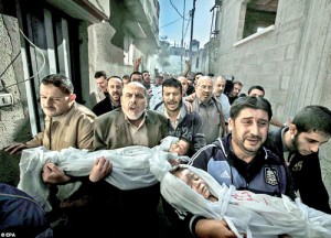 The winners of the World Press Photo Awards, one of photojournalism's most prestigious contests, were announced yesterday, issuing awards in nine categories to 54 photographers of 32 nationalities. The overall winner was Swedish photographer Paul Hansen for his picture of two Palestinian children killed in an Israeli missile strike being carried to their funeral. 'The strength of the pictures lies in the way it contrasts the anger and sorrow of the adults with the innocence of the children,' said jury member Mayu Mohanna of Peru. 'It's a picture I will not forget.' (Daily Mail, London)