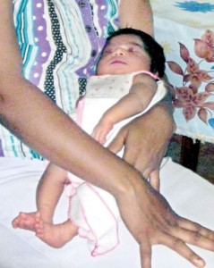 The mother and infant are being detained at the Ratnapura Hospital. Pix by Athula Devapriya