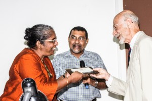 Pic  from left – Prof. Ruchira Cumaranatunga –President SLAAS, Ravi Bamunusinghe – President of Social Sciences (Section F) and Prof. Nur Yalman Professor of Anthropology