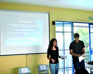 Student delegates at Co-MUN workshops