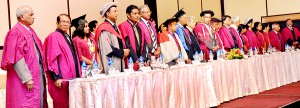 Officials and Chief Guest at the Head table during National Anthem