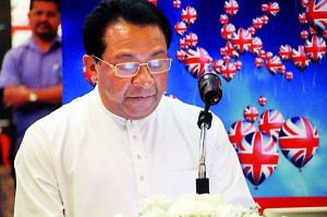 Minister of Higher Education, S. B. Dissanayake, speaks at the official opening ceremony of the 20thAnnual British Council Education UK Exhibition held at Hilton Colombo last Saturday