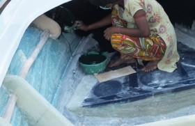 Hard-working, unmarried Kilinochchi woman supports family of 12  including parents by painting boats