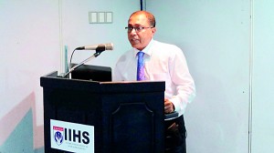 Dr. KithsiriEdirisinghe - Deputy Chairman-IIHS addressing the gathering