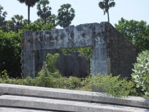 Another war ravaged building just at the approach road to Nagadeepa Viharaya