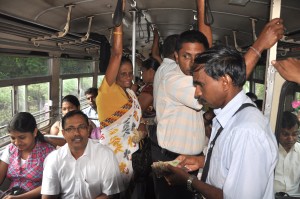 Passengers in the Battaramulla bus