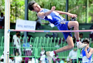 Action from the  second day of the  International Schools’ Athletic Championships. Pic by Amila Gamage.