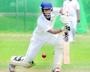 Bloomfield’s Madawa Warnapura in action yesterday.  				- Pic by Ranjith Perera