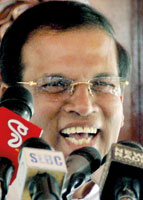 It was a minor incident:  Minister Sirisena addressing the media