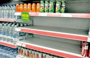 Bare shelves: Pix by Mangala Weerasekera