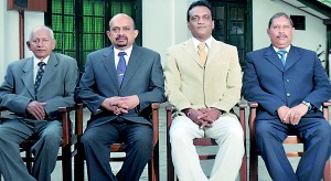 Newly elected officials of Kandy Garden Club, (From left): S. Sri Konde (treasurer), Dr. Chaminda Ekanayake (vice president), Lakshman Illangakone (president) and Samantha Uduwela (secretary).
