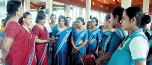 Training in progress for airline traffic controllers and airline hostesses. Pix by Hiran Priyankara and Deepa Adikari