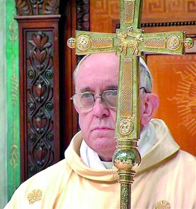 Newly elected Pope Francis I, Cardinal Jorge Mario Bergoglio of Argentina, leads a a mass with cardinals at the Sistine Chapel, in a still image taken from video at the Vatican (Reuters)