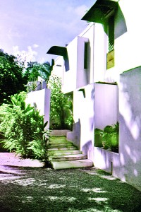 Simple lines: The entrance to the Lagoon house
